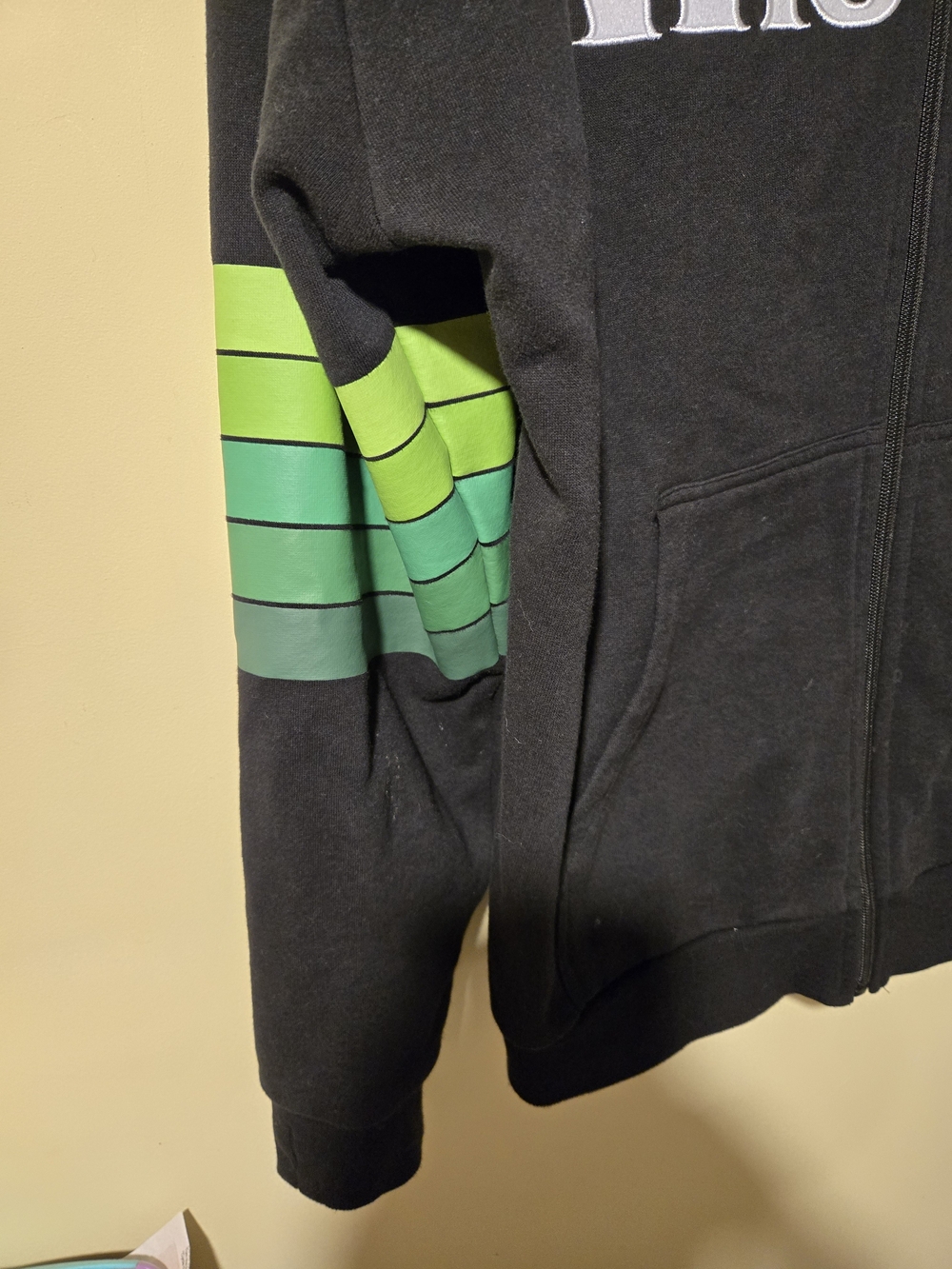 Disney Wicked Black Zip-Up Hoodie with Lime Green Accents. - Picture 4 of 5